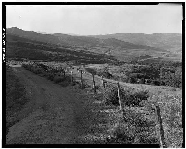 6. ORIGINAL GRADE OF U.S. HIGHWAY 40, WITH MODERN U.S. 40...
