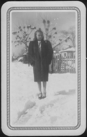 Unknown girl in snow