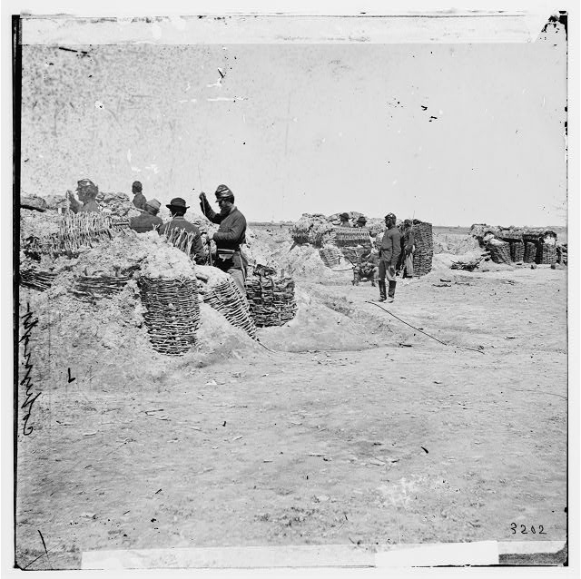 Petersburg, Virginia. Federal picket line in front of...