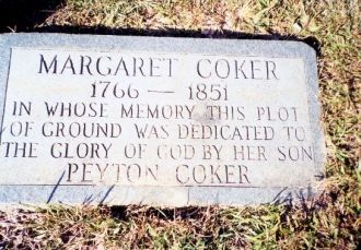 Margaret Coker headstone