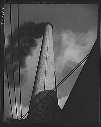 Fiberglass manufacture, Owens-Corning, Toledo, Ohio. Busy...