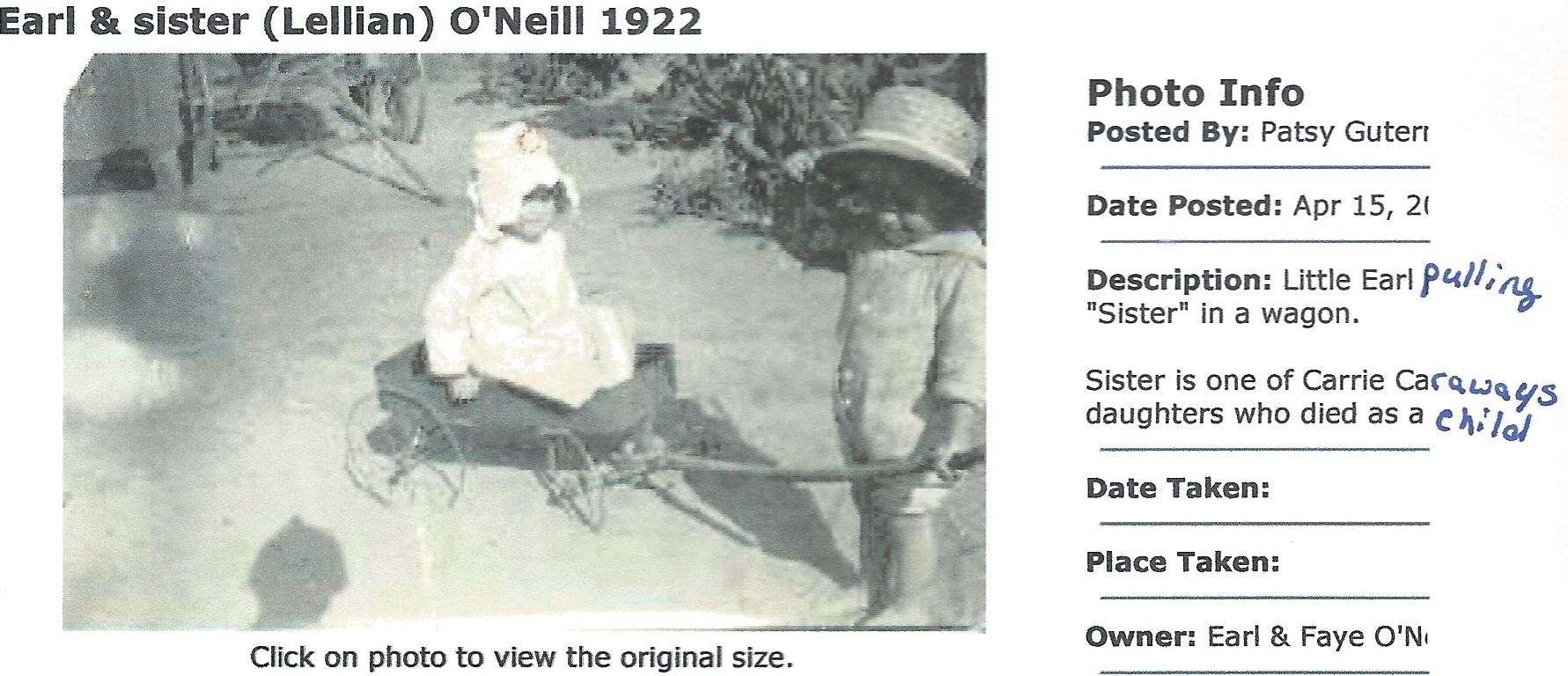 Earl and Lillian O'Neill 1922