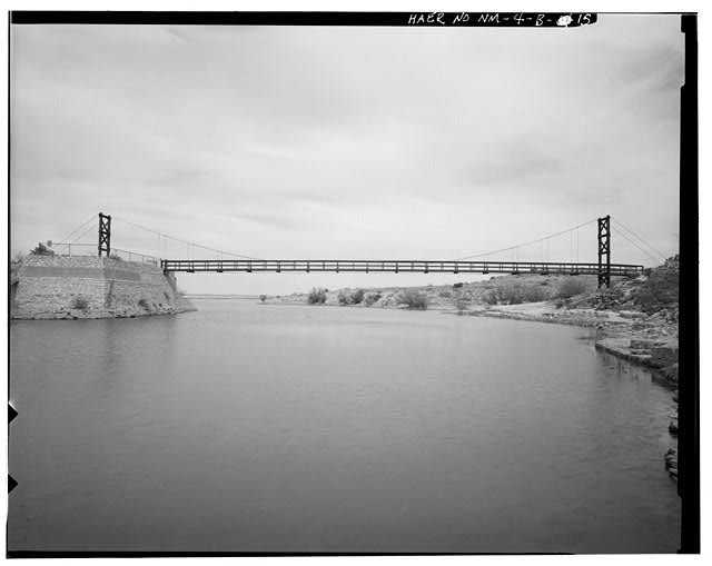 15. AVALON DAM - SUSPENSION BRIGE. VIEW TO...