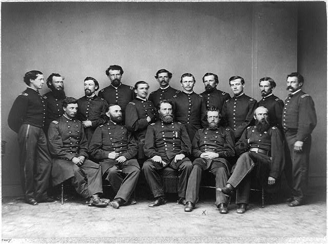Major General J.A. Mower and staff