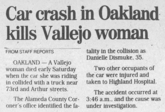 Car crash in Oakland kills Vallejo woman