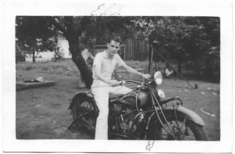 Eugene V Dabney on motorcycle