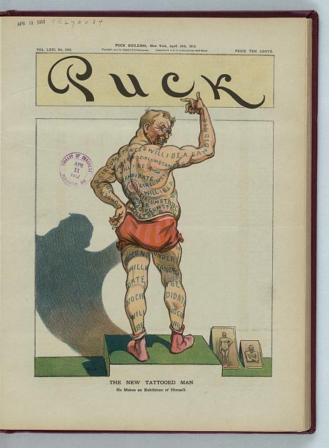 The new tattooed man - he makes an exhibition of himself...