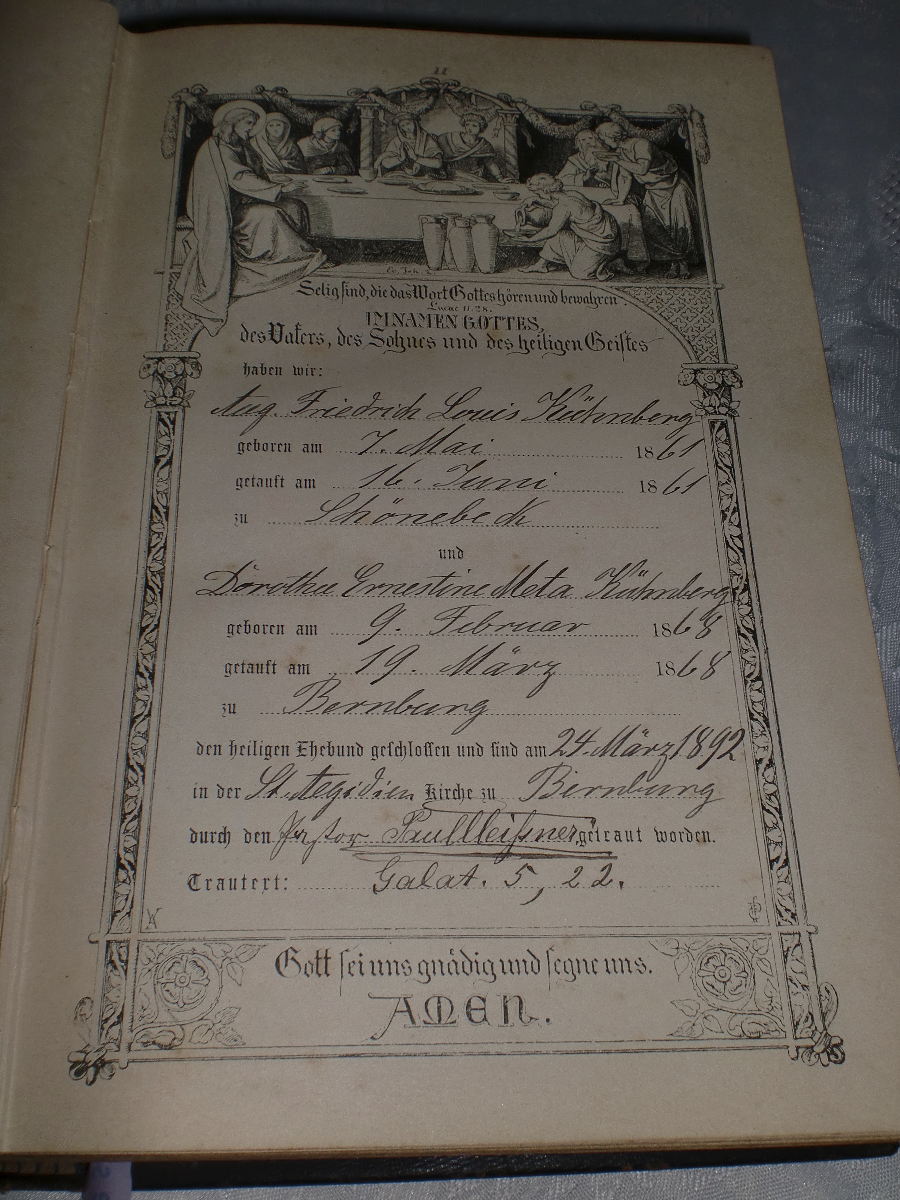 Meta Kühnberg marriage certificate