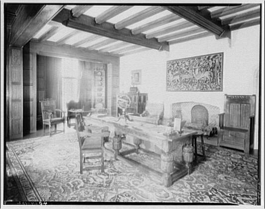 Folger Library interiors. Mrs. Folger's room looking from...