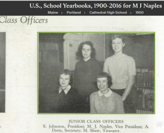 Mary Jane Napolitano (Naples) Ashley--U.S., School Yearbooks, 1900-2016(1950)Class Officers