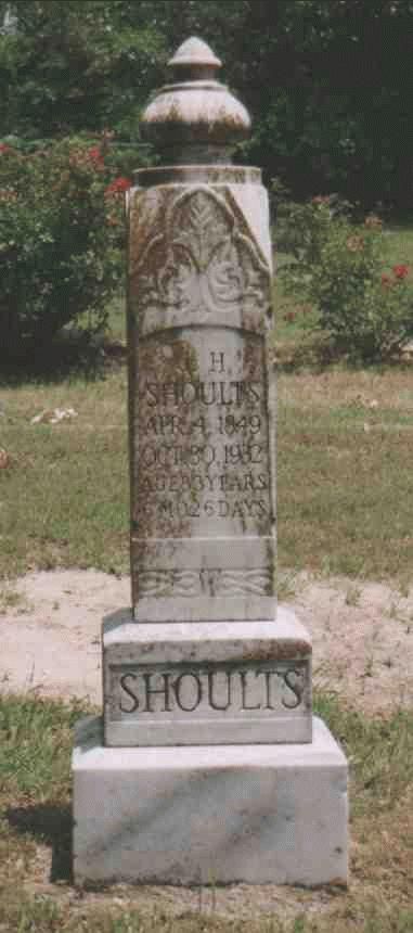 Headstone of JH Shoults
