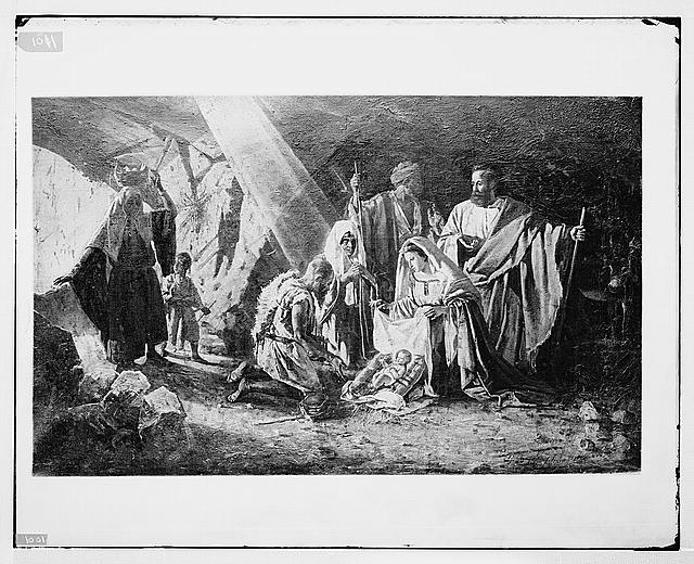 Famous religious paintings. The Nativity, by G. Bagioli,...