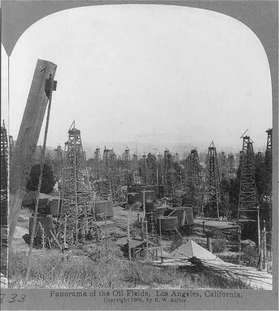 Panorama of the oil fields, Los Angeles, Calif.