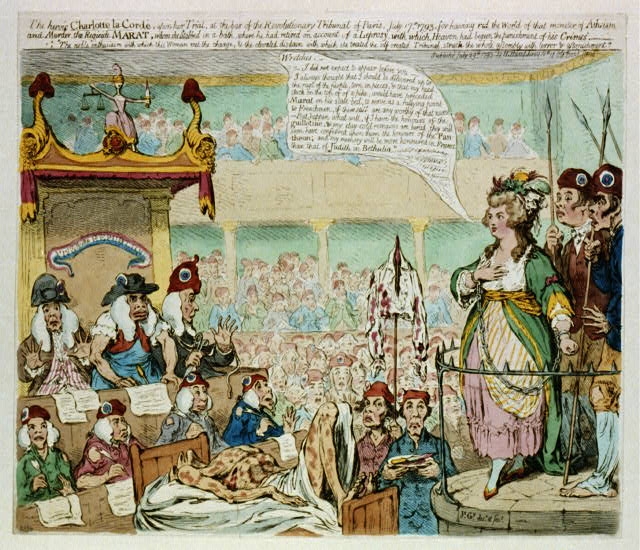 The heroic Charlotte la Cordé, upon her trial,... / Js....