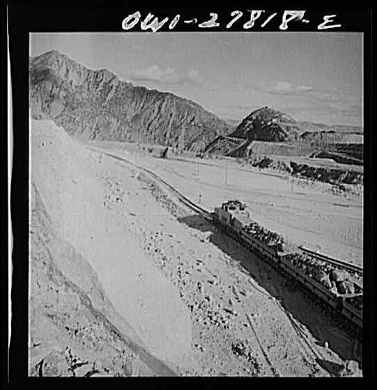 Morenci, Arizona. An ore train on its way to smelter from...