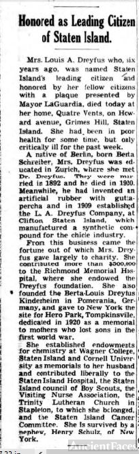 Berta Dreyfus obituary