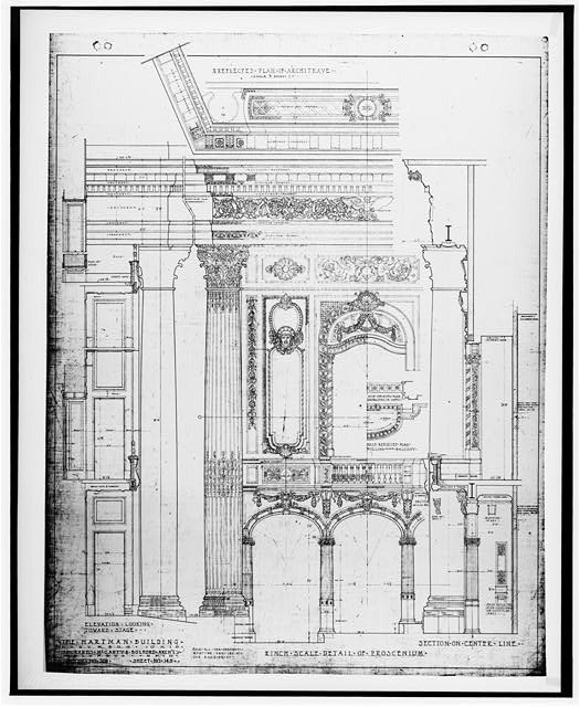 45. Details and sections of proscenium - Hartman Building...