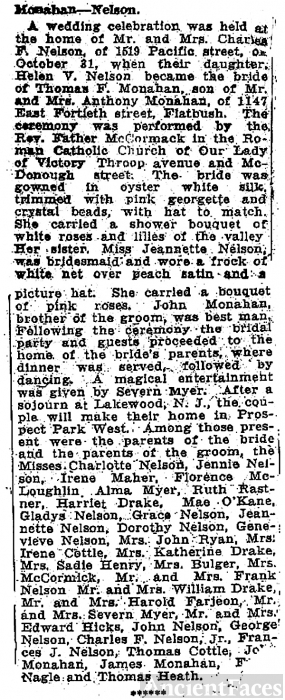 Monahan-Nelson wedding announcement